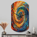 Yellow Orange Transcendent Liquid Ink - Asymmetric Metal Wall Clock