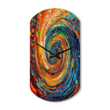 Yellow Orange Transcendent Liquid Ink - Asymmetric Metal Wall Clock
