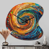 Yellow Orange Transcendent Liquid Ink - Asymmetric Metal Wall Clock