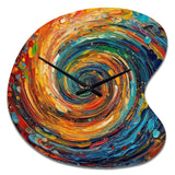 Yellow Orange Transcendent Liquid Ink - Asymmetric Metal Wall Clock