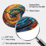 Yellow Orange Transcendent Liquid Ink - Asymmetric Metal Wall Clock