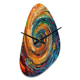 Yellow Orange Transcendent Liquid Ink - Asymmetric Metal Wall Clock