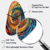 Yellow Orange Transcendent Liquid Ink - Asymmetric Metal Wall Clock