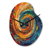 Yellow Orange Transcendent Liquid Ink - Asymmetric Metal Wall Clock