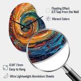 Yellow Orange Transcendent Liquid Ink - Asymmetric Metal Wall Clock