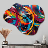 Minimalism Graffiti Artwork III - Asymmetric Metal Wall Clock