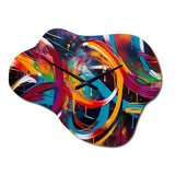 Minimalism Graffiti Artwork III - Asymmetric Metal Wall Clock