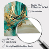 Gold And Green Unveiling The Energy IV - Asymmetric Metal Wall Clock