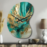Gold And Green Unveiling The Energy IV - Asymmetric Metal Wall Clock