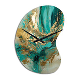 Gold And Green Unveiling The Energy IV - Asymmetric Metal Wall Clock