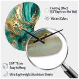 Gold And Green Unveiling The Energy IV - Asymmetric Metal Wall Clock
