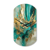 Gold And Green Unveiling The Energy IV - Asymmetric Metal Wall Clock
