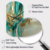 Gold And Green Unveiling The Energy IV - Asymmetric Metal Wall Clock