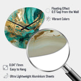 Gold And Green Unveiling The Energy IV - Asymmetric Metal Wall Clock