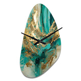 Gold And Green Unveiling The Energy IV - Asymmetric Metal Wall Clock