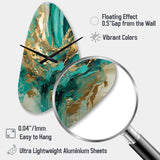 Gold And Green Unveiling The Energy IV - Asymmetric Metal Wall Clock