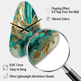 Gold And Green Unveiling The Energy IV - Asymmetric Metal Wall Clock