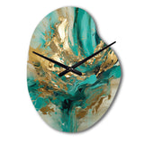 Gold And Green Unveiling The Energy IV - Asymmetric Metal Wall Clock