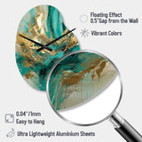 Gold And Green Unveiling The Energy IV - Asymmetric Metal Wall Clock