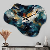 Blue And White Artistic Movement - Asymmetric Metal Wall Clock