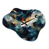 Blue And White Artistic Movement - Asymmetric Metal Wall Clock