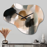 Painting Of Abstract Shapes III - Asymmetric Metal Wall Clock