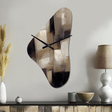 Painting Of Abstract Shapes IV - Asymmetric Metal Wall Clock