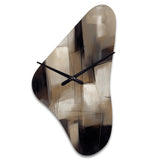 Painting Of Abstract Shapes IV - Asymmetric Metal Wall Clock