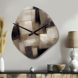 Painting Of Abstract Shapes IV - Asymmetric Metal Wall Clock