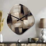 Painting Of Abstract Shapes IV - Asymmetric Metal Wall Clock