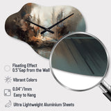Abstract Delicate Brushstroke Painting V - Asymmetric Metal Wall Clock