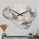 Delicate Brushstrokes Abstract Painting IV - Asymmetric Metal Wall Clock