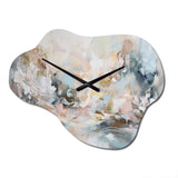Delicate Brushstrokes Abstract Painting IV - Asymmetric Metal Wall Clock