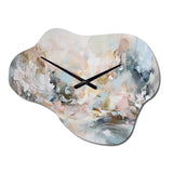 Delicate Brushstrokes Abstract Painting IV - Asymmetric Metal Wall Clock