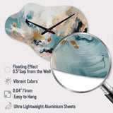 Delicate Brushstrokes Abstract Painting V - Asymmetric Metal Wall Clock
