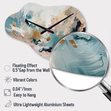 Delicate Brushstrokes Abstract Painting V - Asymmetric Metal Wall Clock
