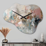Brushstroke Abstract Painting I - Asymmetric Metal Wall Clock