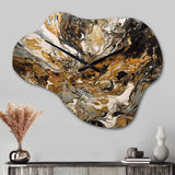 Painting Artwork With Swirls Marble I - Asymmetric Metal Wall Clock
