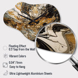 Painting Artwork With Swirls Marble I - Asymmetric Metal Wall Clock