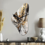 Painting Artwork With Swirls Marble II - Asymmetric Metal Wall Clock