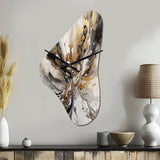 Painting Artwork With Swirls Marble II - Asymmetric Metal Wall Clock