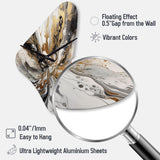Painting Artwork With Swirls Marble II - Asymmetric Metal Wall Clock