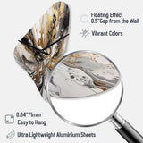 Painting Artwork With Swirls Marble II - Asymmetric Metal Wall Clock