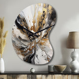 Painting Artwork With Swirls Marble II - Asymmetric Metal Wall Clock