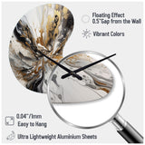 Painting Artwork With Swirls Marble II - Asymmetric Metal Wall Clock
