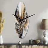 Painting Artwork With Swirls Marble II - Asymmetric Metal Wall Clock