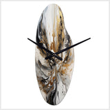 Painting Artwork With Swirls Marble II - Asymmetric Metal Wall Clock