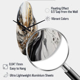 Painting Artwork With Swirls Marble II - Asymmetric Metal Wall Clock