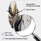 Painting Artwork With Swirls Marble II - Asymmetric Metal Wall Clock