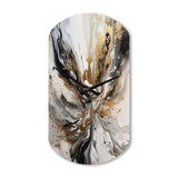 Painting Artwork With Swirls Marble II - Asymmetric Metal Wall Clock
